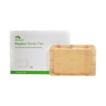 Mepilex® Border Flex Adhesive with Border Foam Dressing, 6 x 8 Inch - Wound Care>Advanced Wound Care>Foam Dressings - Moln...
