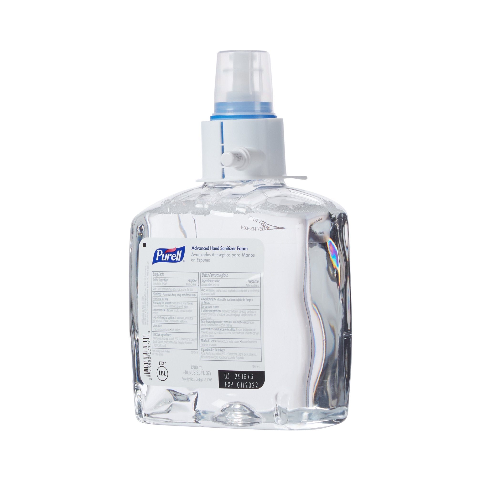 Purell Advanced Hand Sanitizer Foam, 70% Ethyl Alcohol, 1,200 mL Refill Bottle-"Hand Sanitizer Purell Advanced 1,200 mL Ethyl Alcohol Foaming Dispenser Refill Bottle"