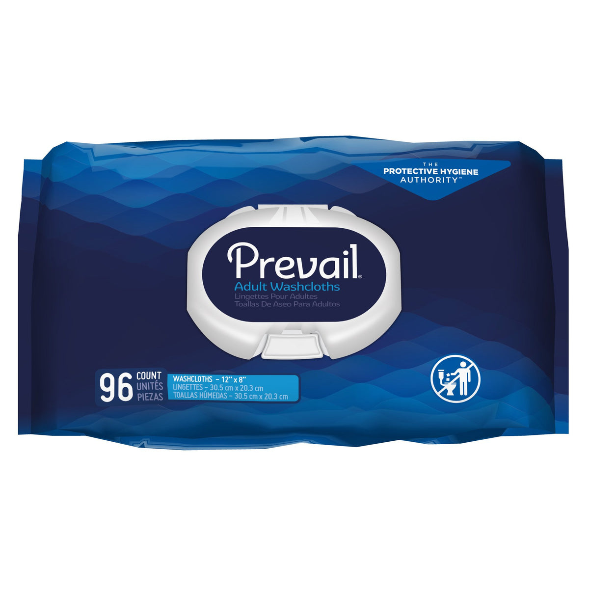 Prevail Adult Washcloths, Soft Pack, Aloe, Vitamin E, 8 x 12 Inch-Personal Cleansing Wipe Prevail Soft Pack Scented 96 Count