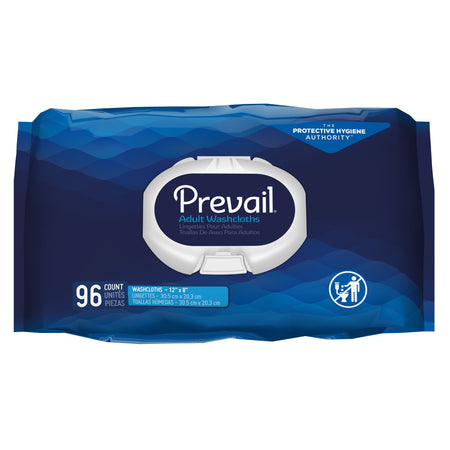 Prevail Adult Washcloths, Soft Pack, Aloe, Vitamin E, 8 x 12 Inch-Personal Cleansing Wipe Prevail Soft Pack Scented 96 Count