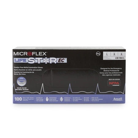 LifeStar™ EC Nitrile Extended Cuff Length Exam Glove, Large, White / Blue - Gloves>Exam Gloves - Microflex Medical