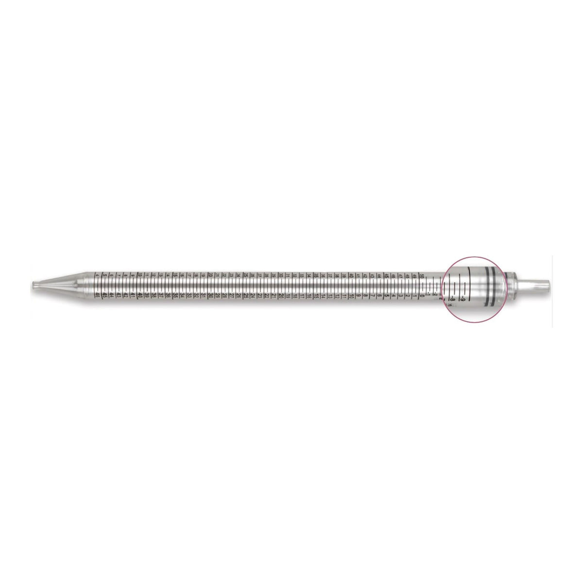 McKesson Polystyrene Serological Pipette, 50 mL-McKesson Serological Pipette 50 mL 0.5 mL Graduation Increments / 9 mL Negative Graduations Sterile