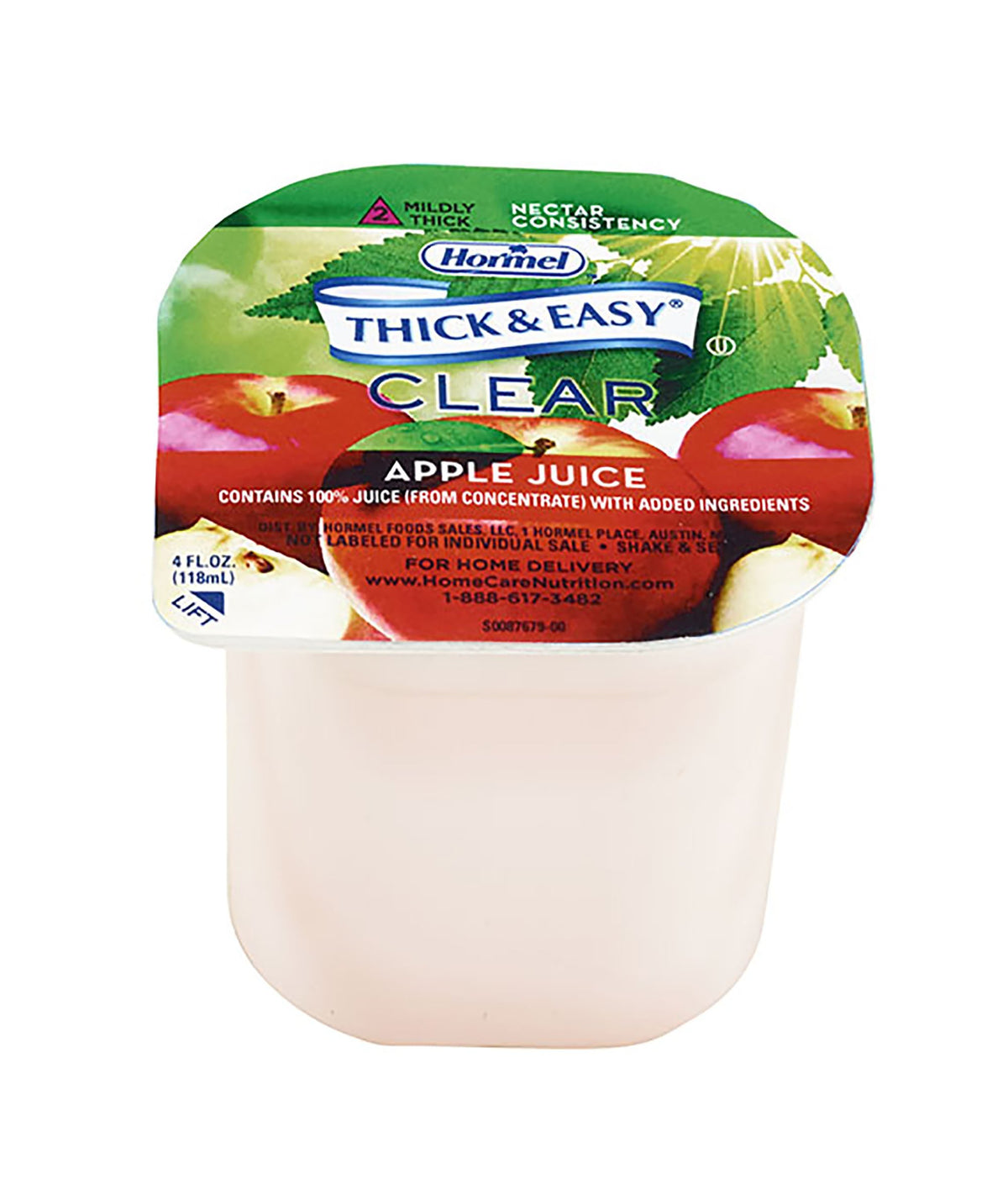 Thick & Easy Clear Nectar Consistency Apple Thickened Beverage, 4-ounce Cup-Thickened Beverage Thick & Easy 4 oz. Portion Cup Apple Flavor Liquid IDDSI Level 2 Mildly Thick