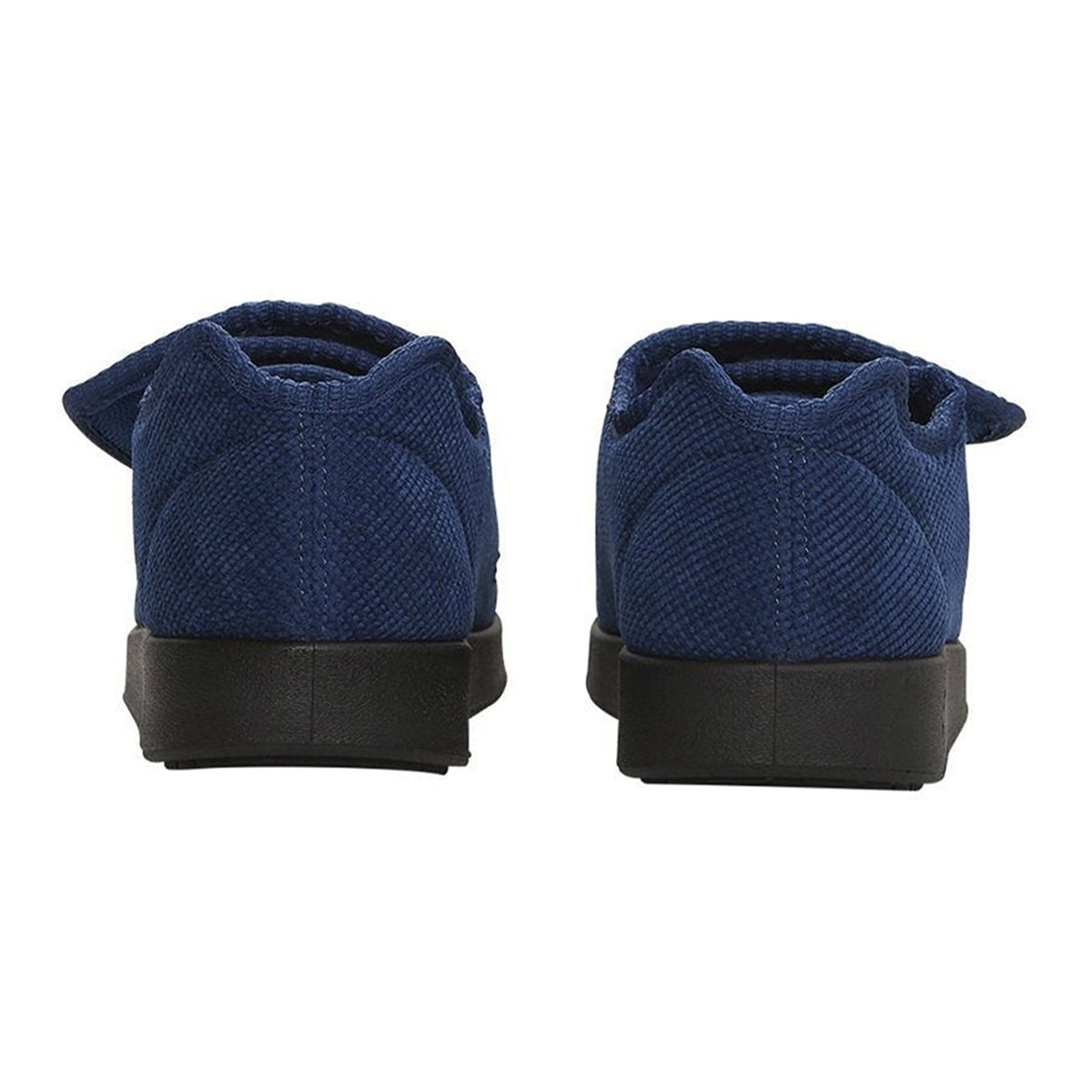 Silverts® Women's Double Extra Wide Easy Closure Slippers, Navy Blue, Size 7