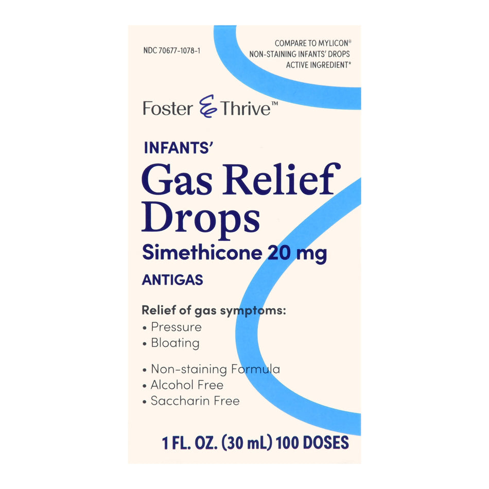Foster & Thrive Simethicone Infant Gas Relief, 1-ounce Dropper Bottle-Infant Gas Relief Foster & Thrive 20 mg / 0.3 mL Strength Oral Drops 1 oz.