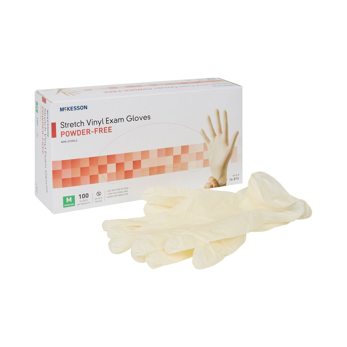 McKesson Stretch Vinyl Exam Glove, Medium, Ivory - Gloves>Exam Gloves - McKesson Brand