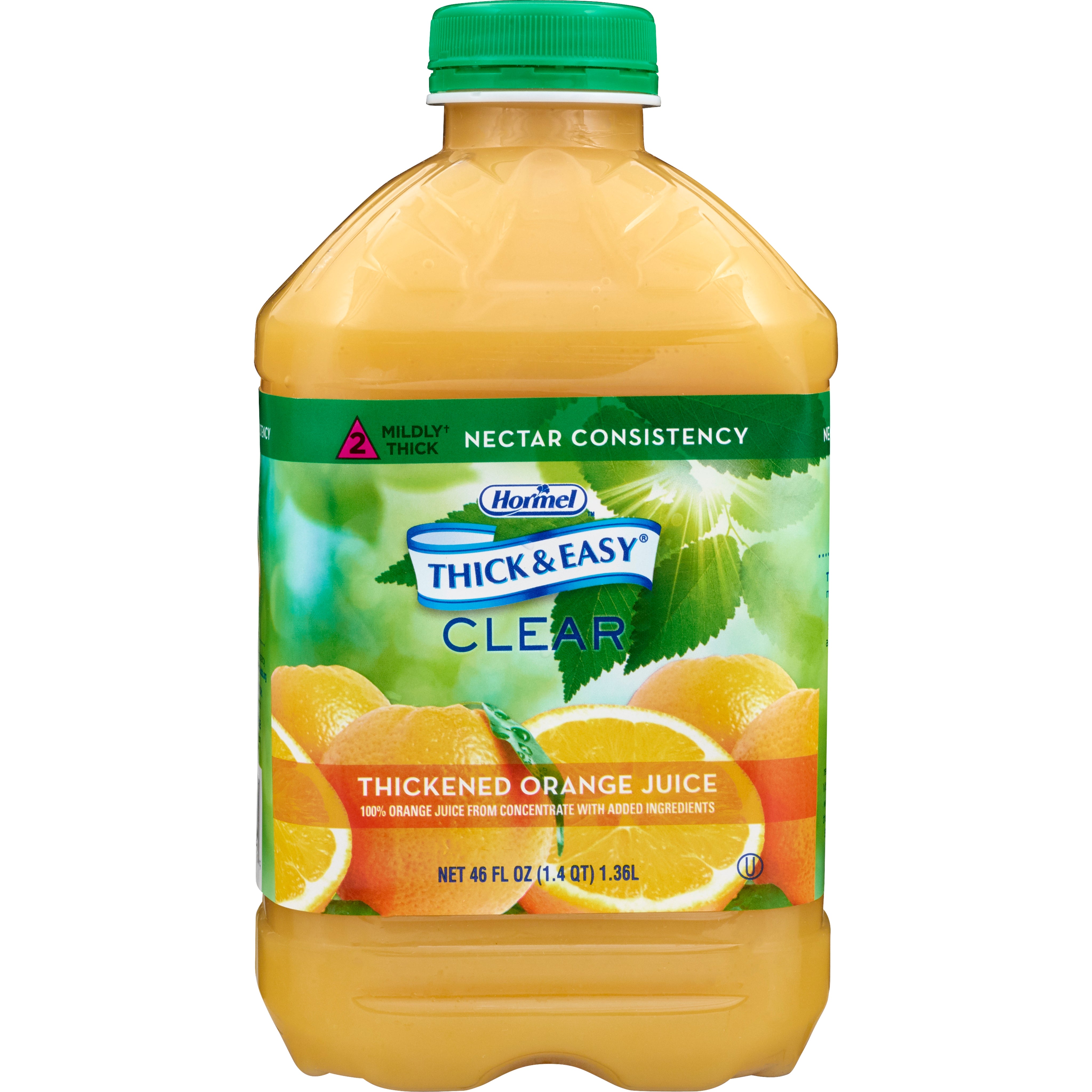 Thick & Easy Clear Nectar Consistency Orange Juice Thickened Beverage, 46-ounce bottle-Thickened Beverage Thick & Easy 46 oz. Bottle Orange Flavor Liquid IDDSI Level 2 Mildly Thick