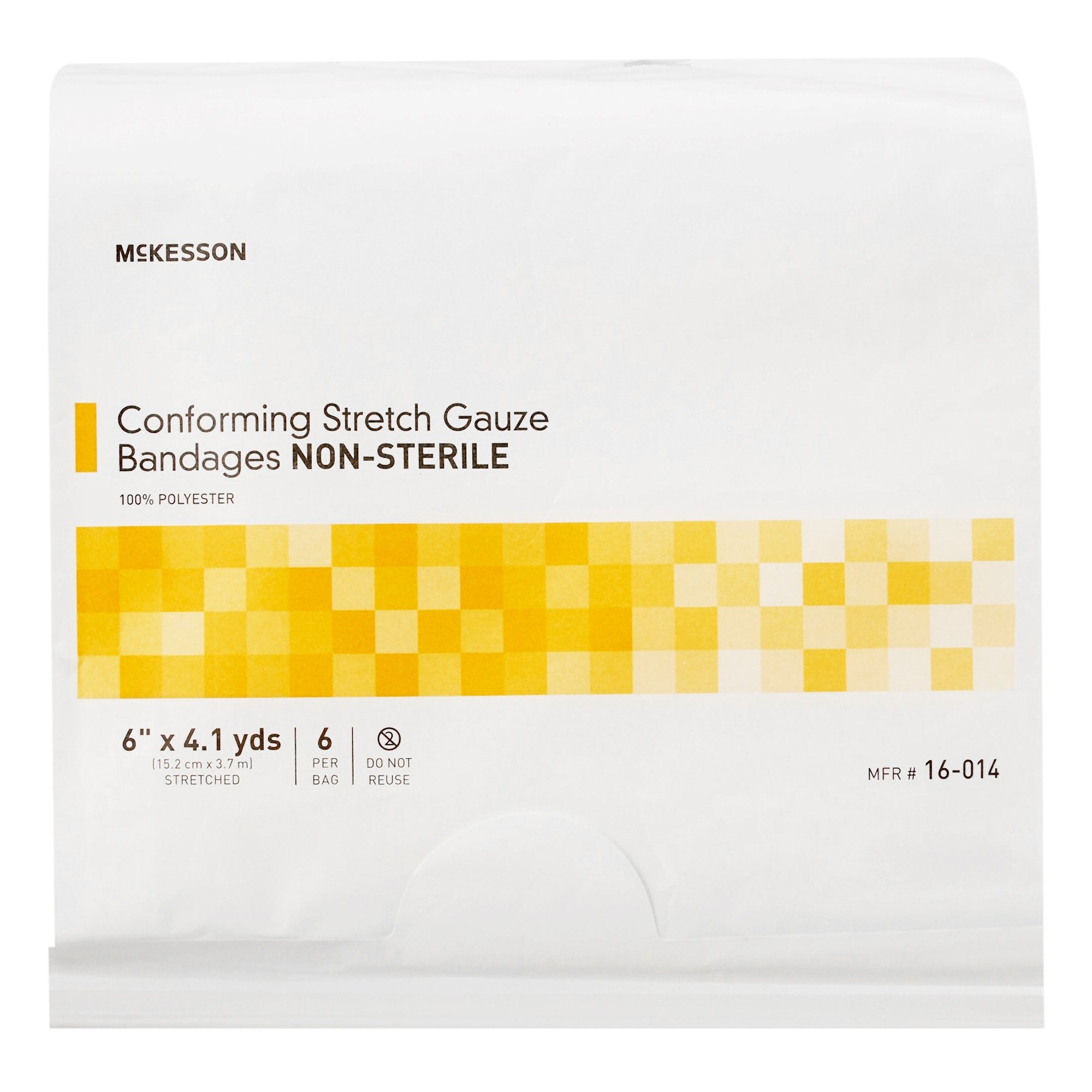 McKesson Conforming Bandage, 6 Inch x 4-1/10 Yard-Conforming Bandage McKesson 6 Inch X 4-1/10 Yard NonSterile 6 per Pack