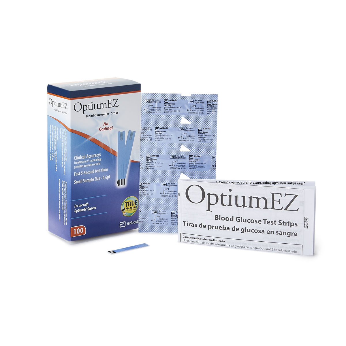 Optium EZ Blood Glucose Test Strips-Blood Glucose Test Strips Optium EZ 100 Strips per Pack