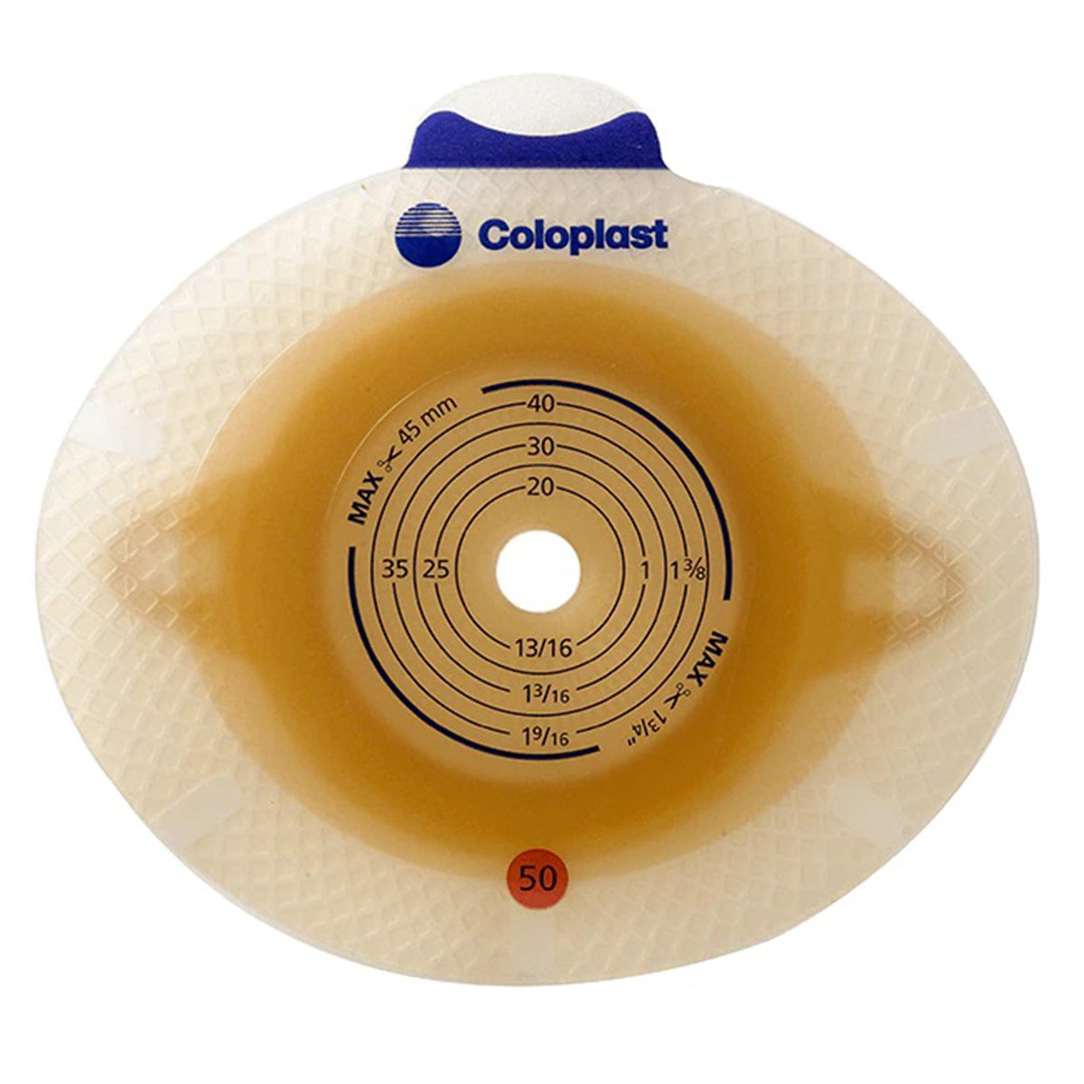 SenSura Click Ostomy Barrier With 3/8- 2 Inch Stoma Opening-"Ostomy Barrier SenSura Click Xpro Trim to Fit, Extended Wear Double Layer Adhesive 70 mm Flange Yellow Code System 3/8-2-1/2 Inch Opening"