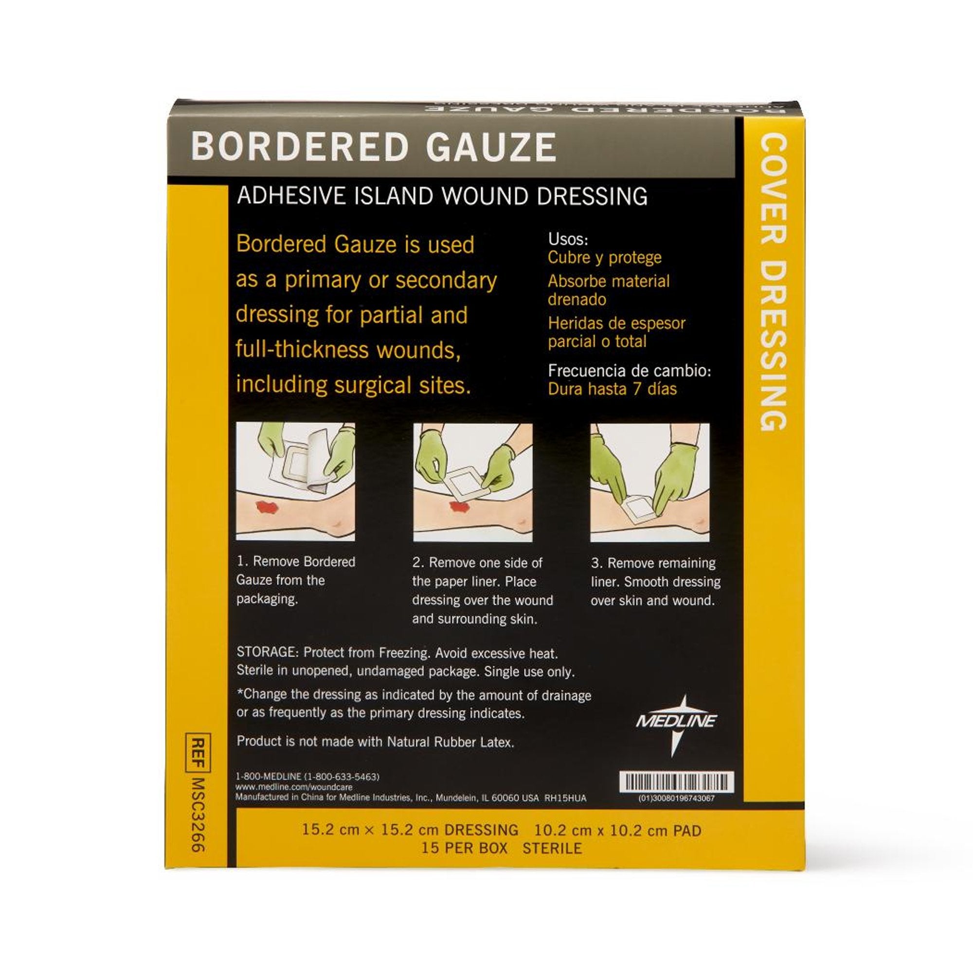 Medline White Island Dressing, 6 x 6 Inch-Island Dressing Medline 6 X 6 Inch Square Sterile Water Resistant Nonwoven Backing