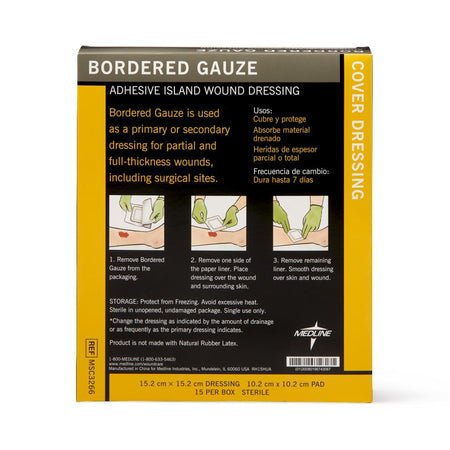 Medline White Island Dressing, 6 x 6 Inch-Island Dressing Medline 6 X 6 Inch Square Sterile Water Resistant Nonwoven Backing
