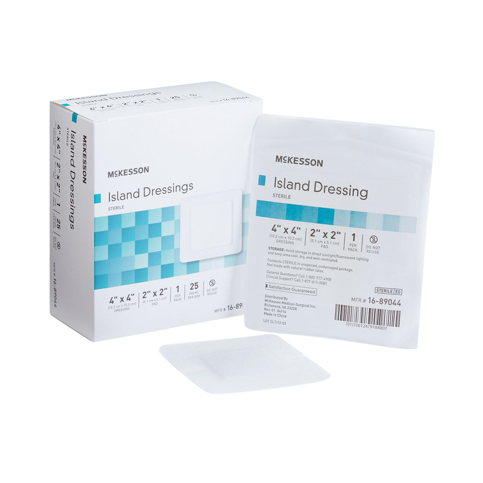 McKesson Adhesive Dressing, 4 x 4 Inch-Island Dressing McKesson 4 X 4 Inch Square Sterile