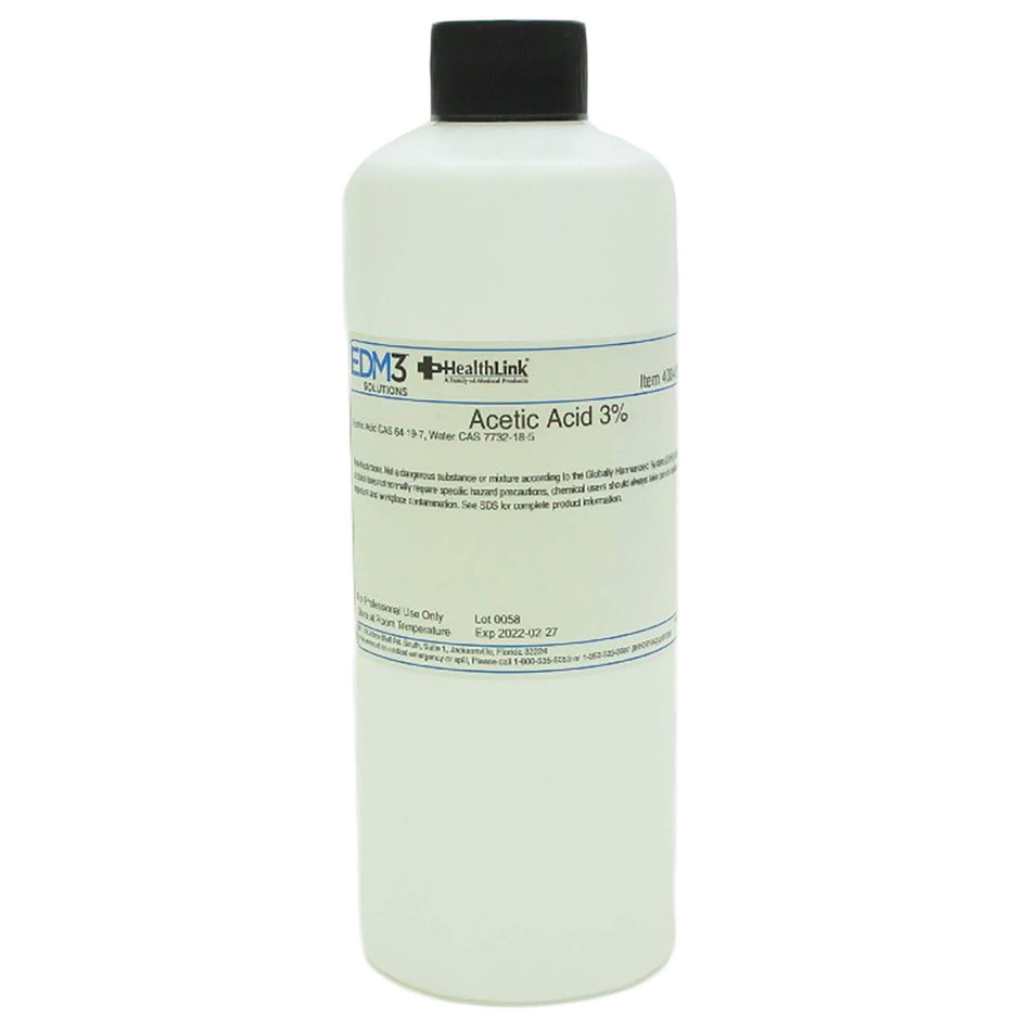 Chemistry Reagent Acetic Acid Organic Acid 3% 16 oz. - Clinical Laboratory>Chemicals and Solutions - EDM 3 LLC
