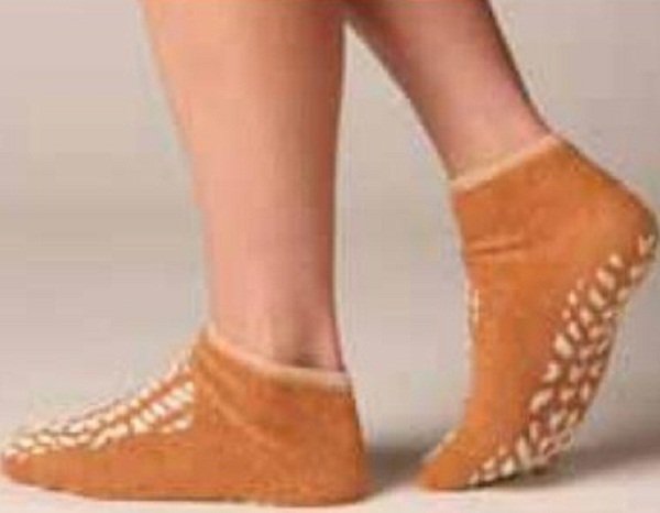 Terry Treads® Slipper Socks, Large, Beige - Apparel>Slippers and Slipper Socks - The Pillow Factory Division