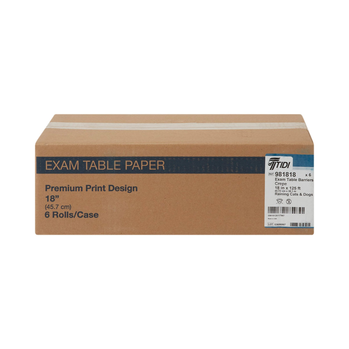Tidi Crepe Table Paper, 18 Inch x 125 Foot, Print (Cats and Dogs)-Table Paper Tidi Choice 18 Inch Width 125 Foot Length Print (Cats and Dogs) Crepe
