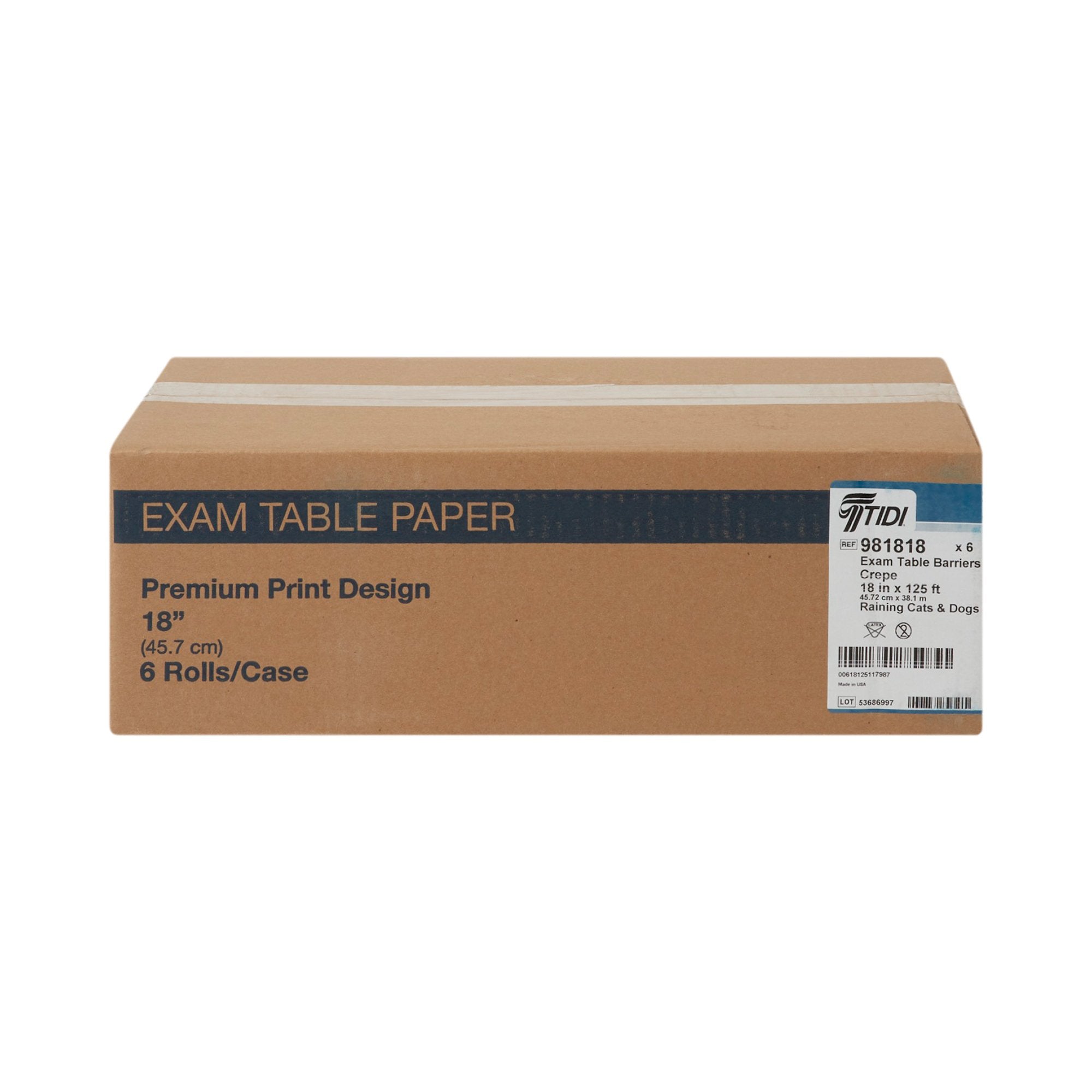 Tidi Crepe Table Paper, 18 Inch x 125 Foot, Print (Cats and Dogs)-Table Paper Tidi Choice 18 Inch Width 125 Foot Length Print (Cats and Dogs) Crepe