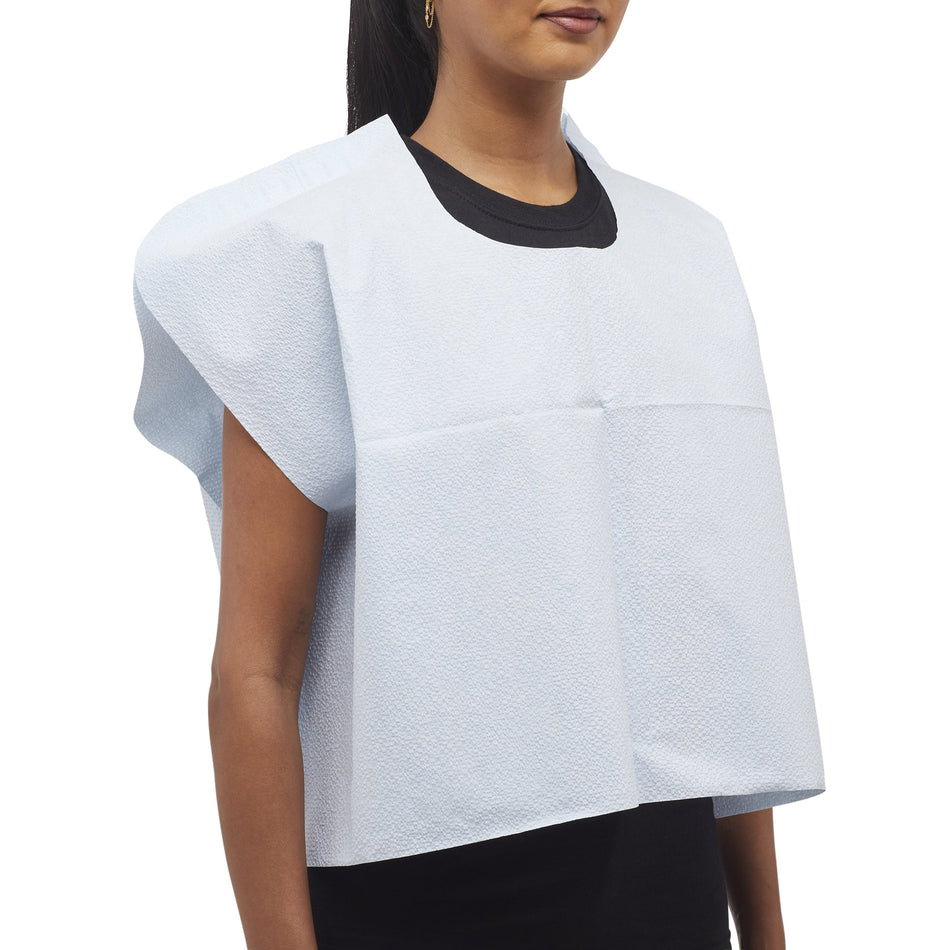 McKesson Exam Cape, Blue-Exam Cape McKesson Blue Front / Back Opening Without Closure Unisex