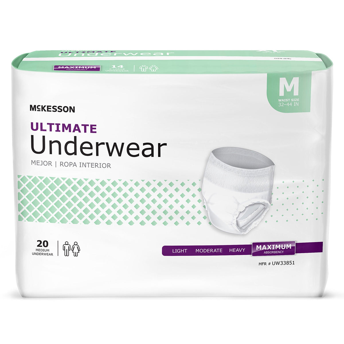 McKesson Ultimate Heavy Absorbency Incontinence Underwear, Medium - Incontinence>Adult Briefs and Protective Undergarments...