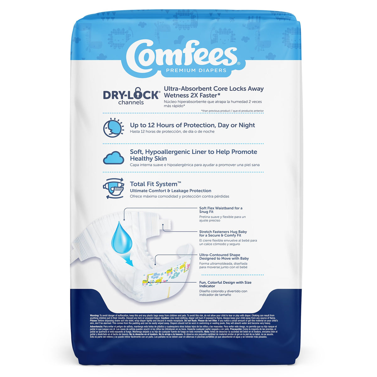Comfees Premium Diapers, Unisex, Baby, Tab Closure, Size 2-Unisex Baby Diaper Comfees Size 2 Disposable Moderate Absorbency