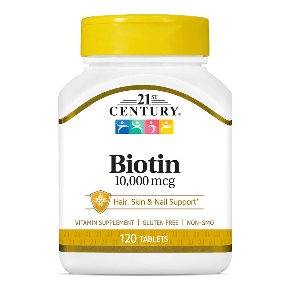 21st Century Vitamin B-7 Biotin Supplement-"Biotin Supplement 21st Century Vitamin B7 10,000 mcg Strength Tablet 120 per Bottle"