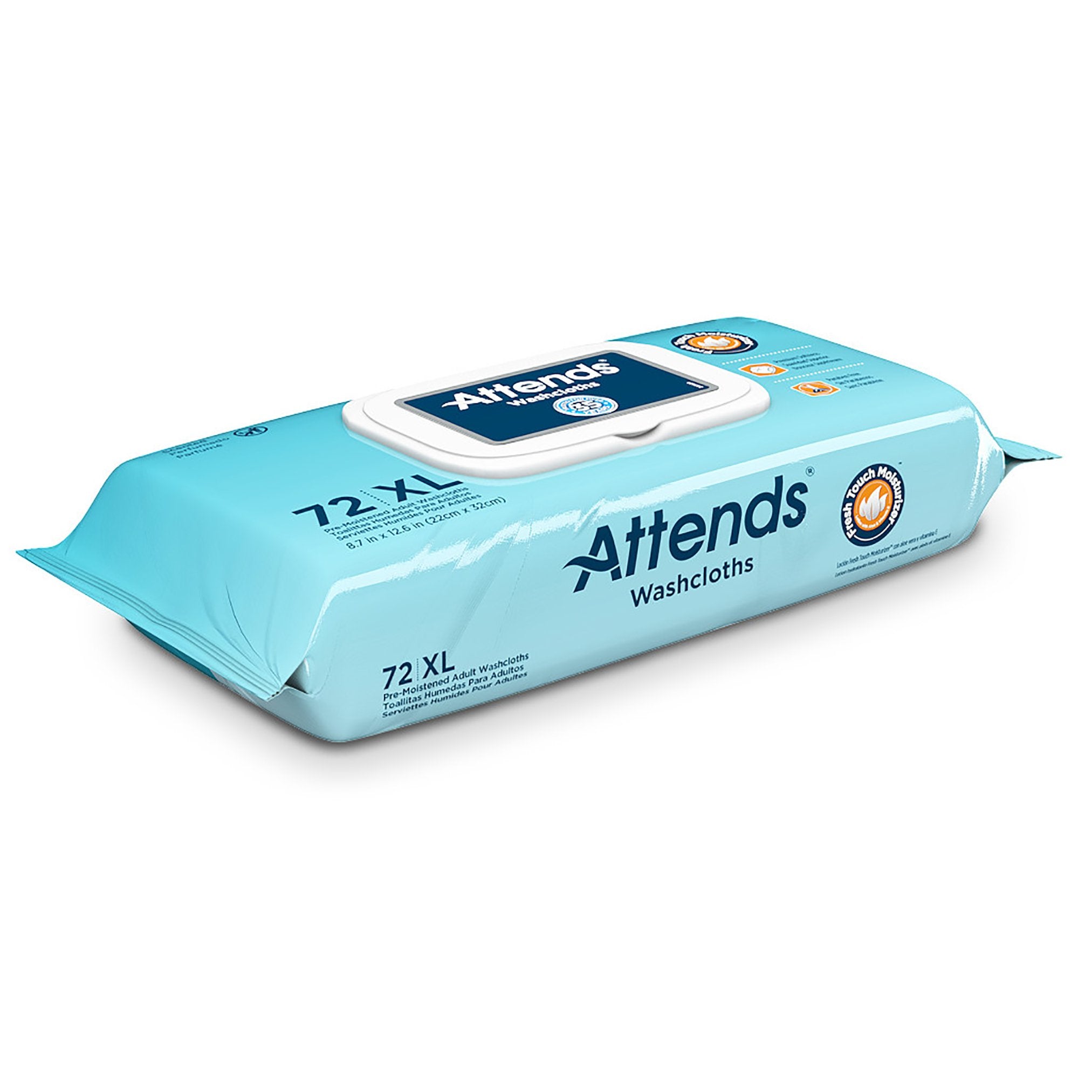 Attends Scented Washcloths, 72 Count Soft Pack-Personal Cleansing Wipe Attends Soft Pack Scented 72 Count