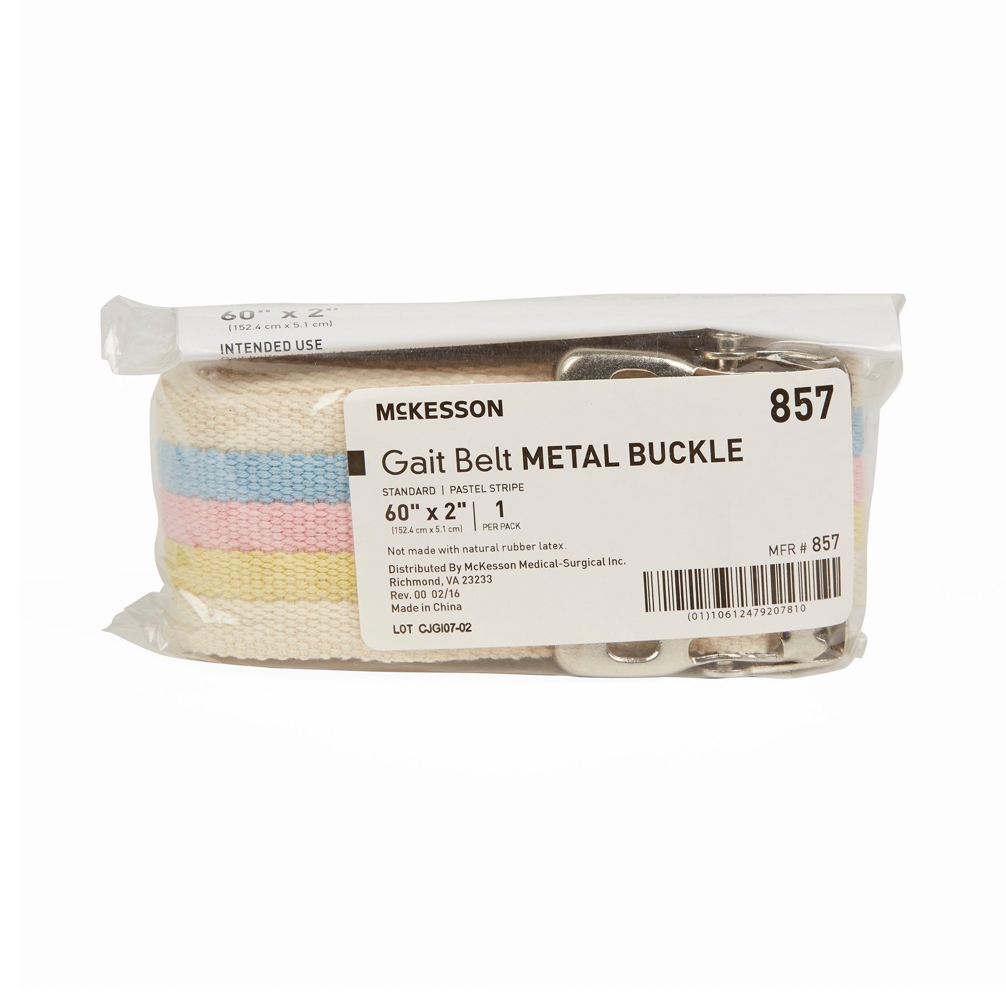 McKesson Pastel Stripe Gait Belt, 60 Inch-Gait Belt McKesson 60 Inch Length Pastel Stripe