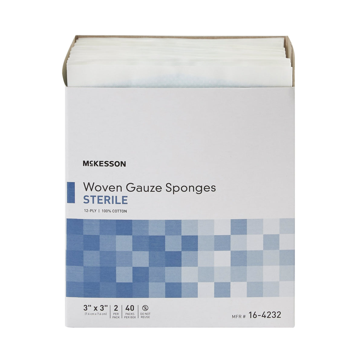 McKesson Sterile Gauze Sponge, 3 x 3 Inch, 12-Ply-Gauze Sponge McKesson 3 X 3 Inch 12-Ply Sterile 2 per Pack