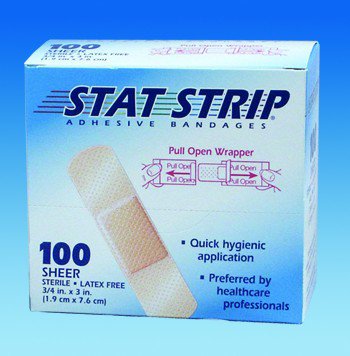 American® White Cross Stat Strip® Sheer Adhesive Strip, 1 x 3 Inch - Wound Care>General Wound Care>Adhesive Bandages - Dukal