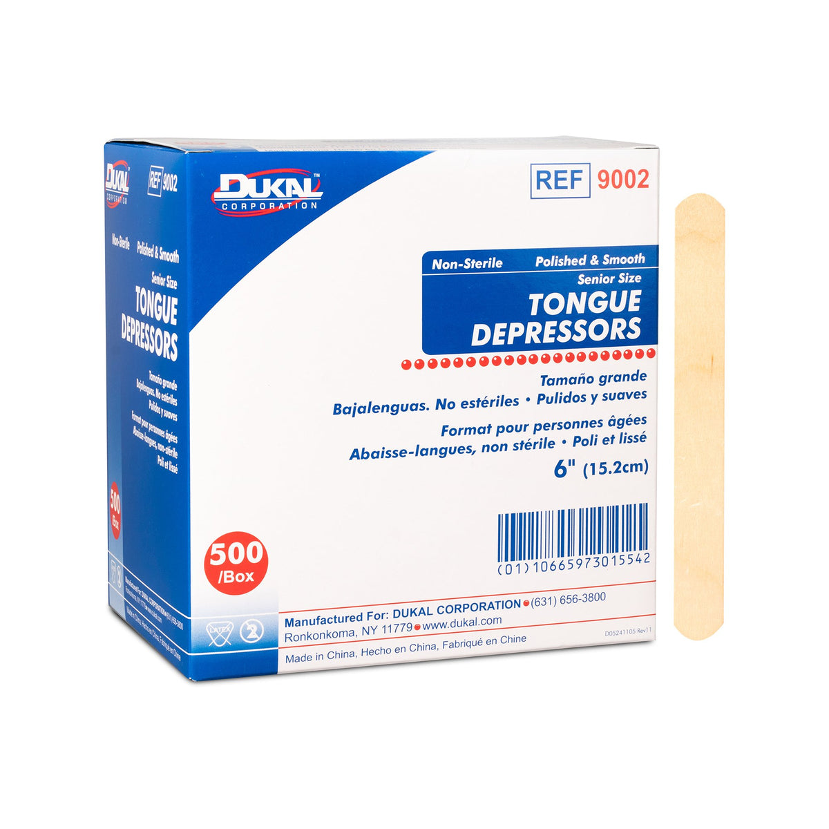 Dukal Tongue Depressor-Tongue Depressor Dukal 6 Inch Length Wood Senior
