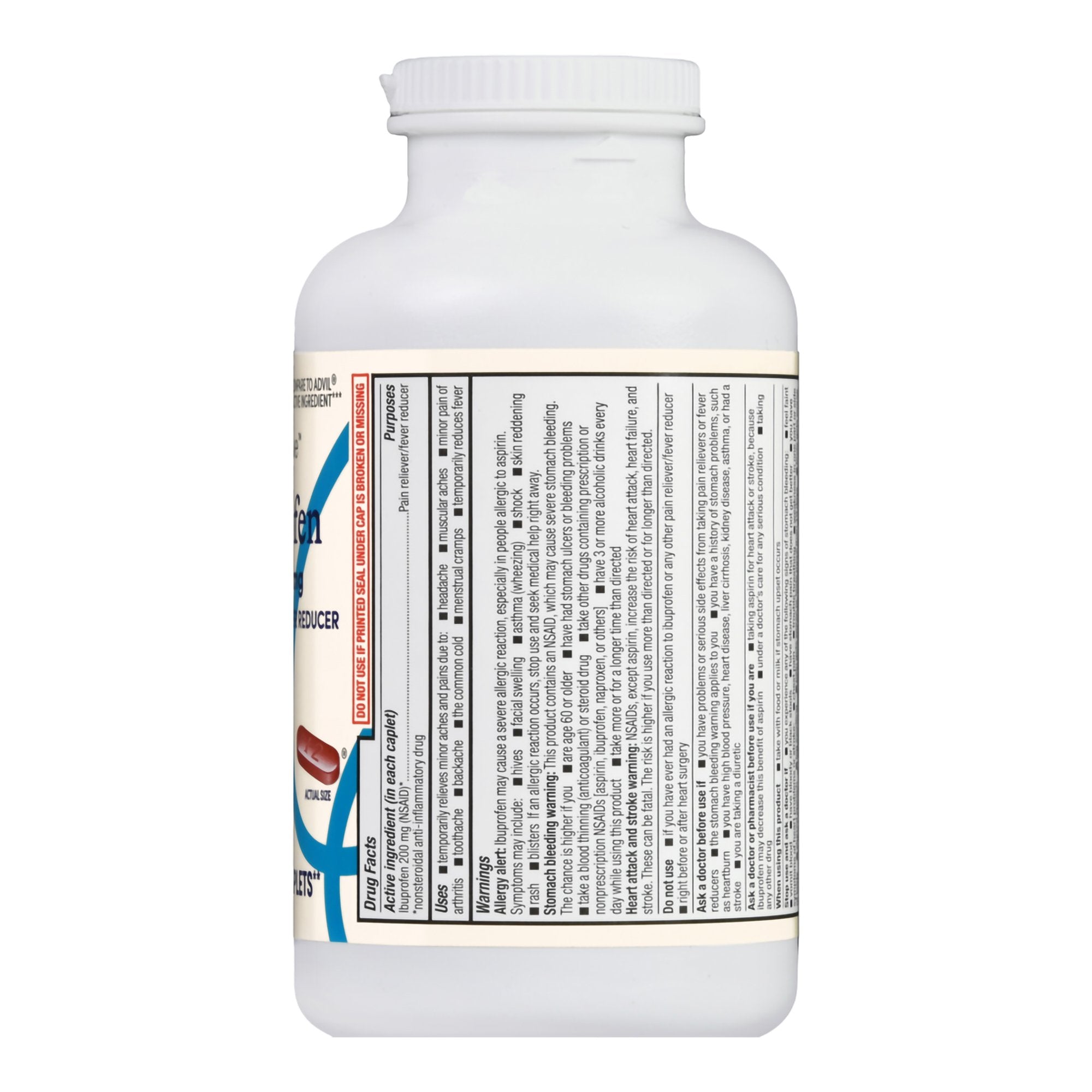 Foster & Thrive Ibuprofen 200 mg Coated Caplets-Pain Relief Foster & Thrive 200 mg Strength Ibuprofen Caplet 500 per Bottle