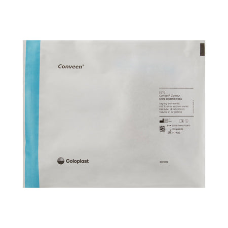 Conveen Security+ Urinary Leg Bag, 600 mL, Rubber-Urinary Leg Bag Conveen Security+ Anti-Reflux Valve NonSterile 600 mL Polyethylene / Flocked