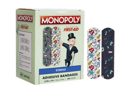 American White Cross Kid Design (Monopoly) Adhesive Strip, 3/4 x 3 Inch-Adhesive Strip American White Cross 3/4 X 3 Inch Plastic Rectangle Kid Design (Monopoly) Sterile