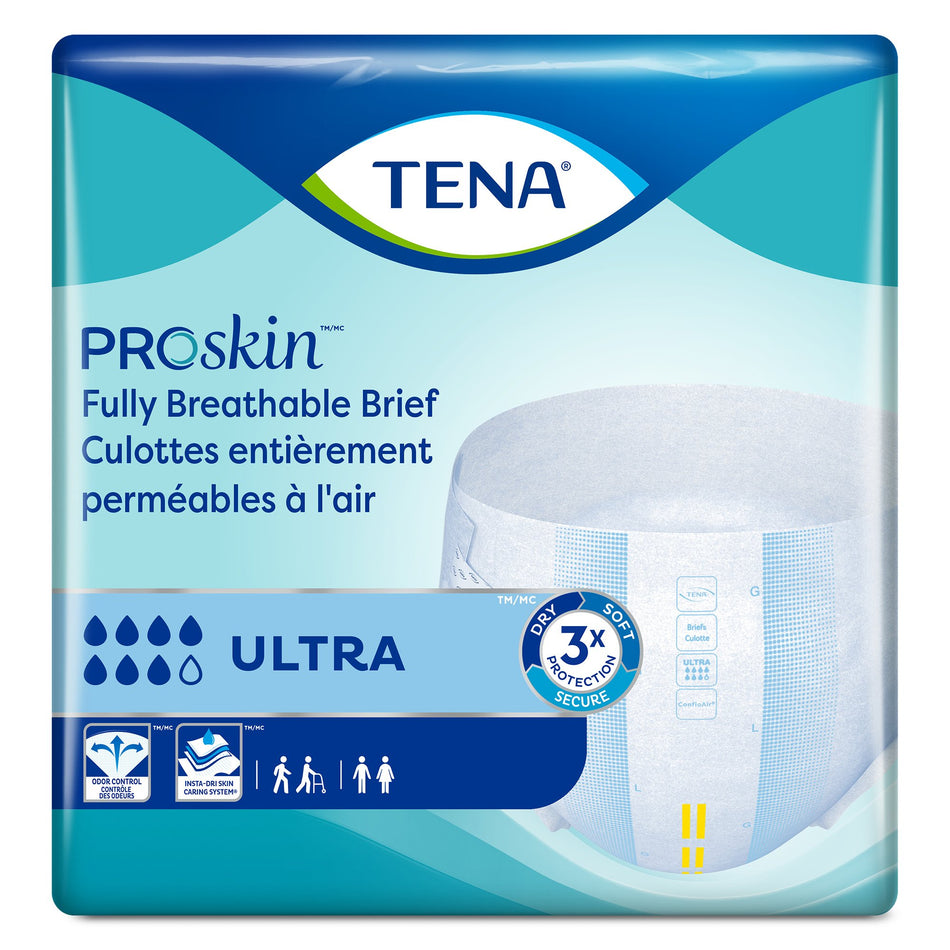 Tena ProSkin Ultra Incontinence Brief, Extra Large-Unisex Adult Incontinence Brief TENA ProSkin Ultra X-Large Disposable Heavy Absorbency