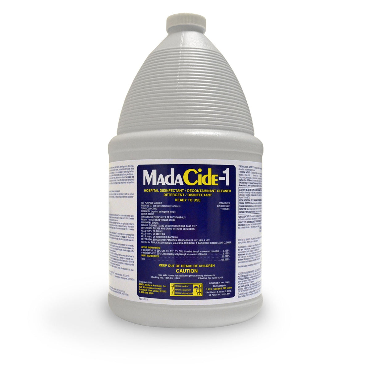MadaCide-1® Surface Disinfectant Cleaner, 1 gal - Housekeeping>Cleaners and Disinfectants - Mada Medical Products