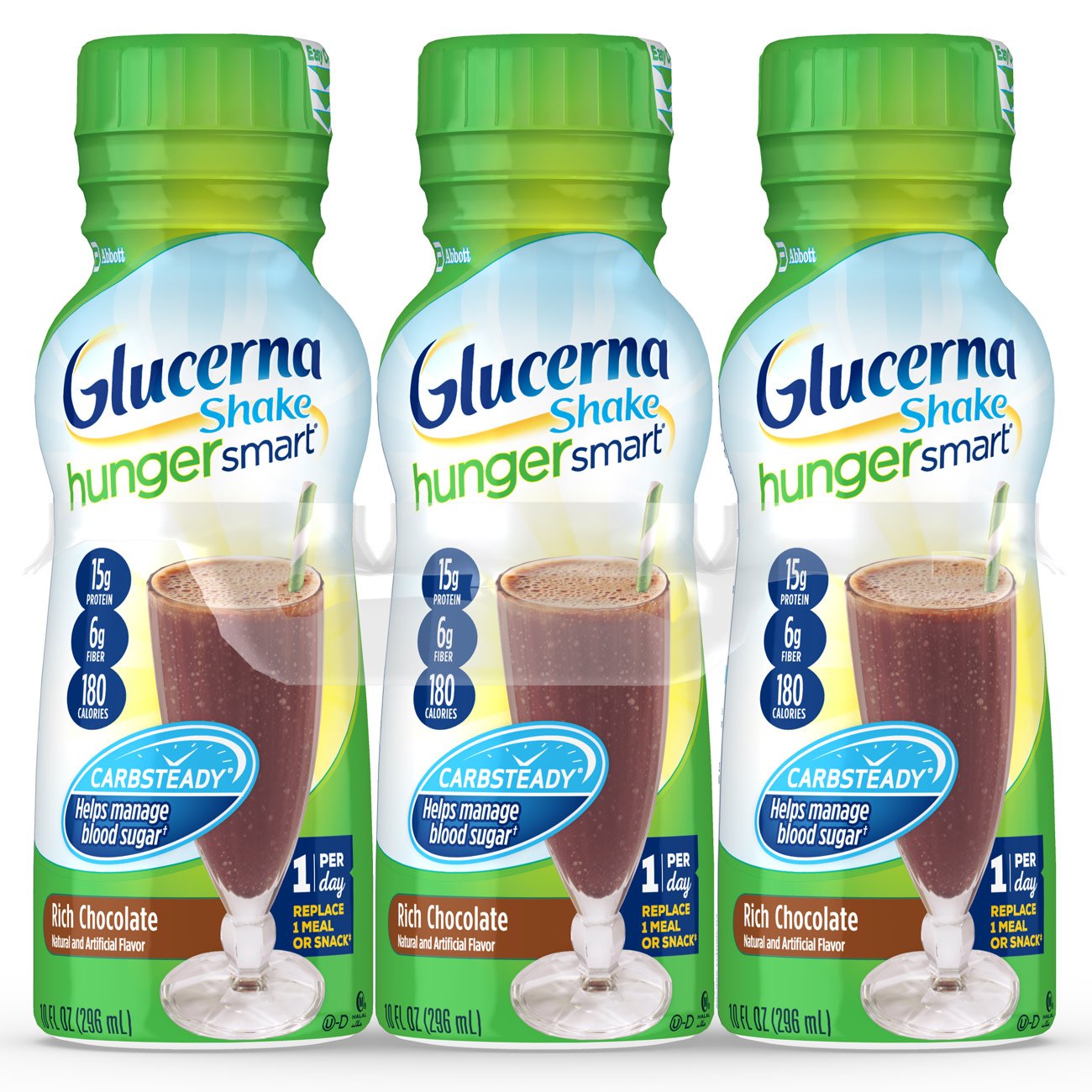 Glucerna Hunger Smart Chocolate Oral Supplement, 10 oz. Bottle-Oral Supplement Glucerna Hunger Smart Rich Chocolate Flavor Liquid 10 oz. Bottle