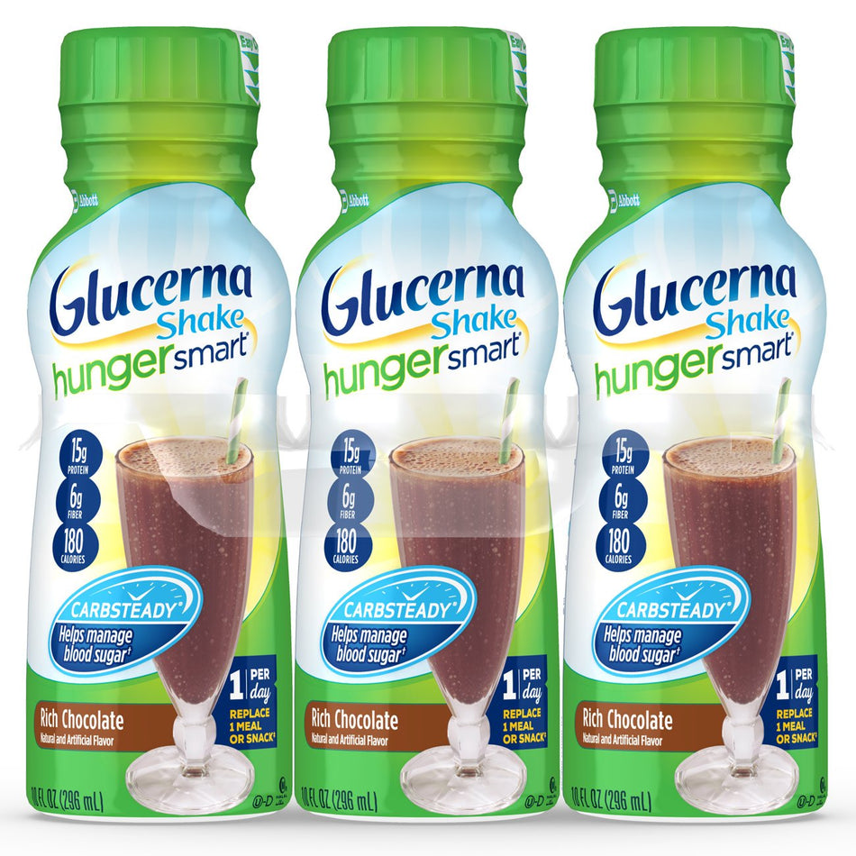 Glucerna Hunger Smart Chocolate Oral Supplement, 10 oz. Bottle-Oral Supplement Glucerna Hunger Smart Rich Chocolate Flavor Liquid 10 oz. Bottle