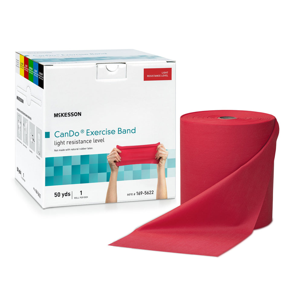 McKesson CanDo� Exercise Resistance Band, Red, 5 Inch x 50 Yard, Light Resistance-Exercise Resistance Band McKesson CanDo� Red 5 Inch X 50 Yard Light Resistance