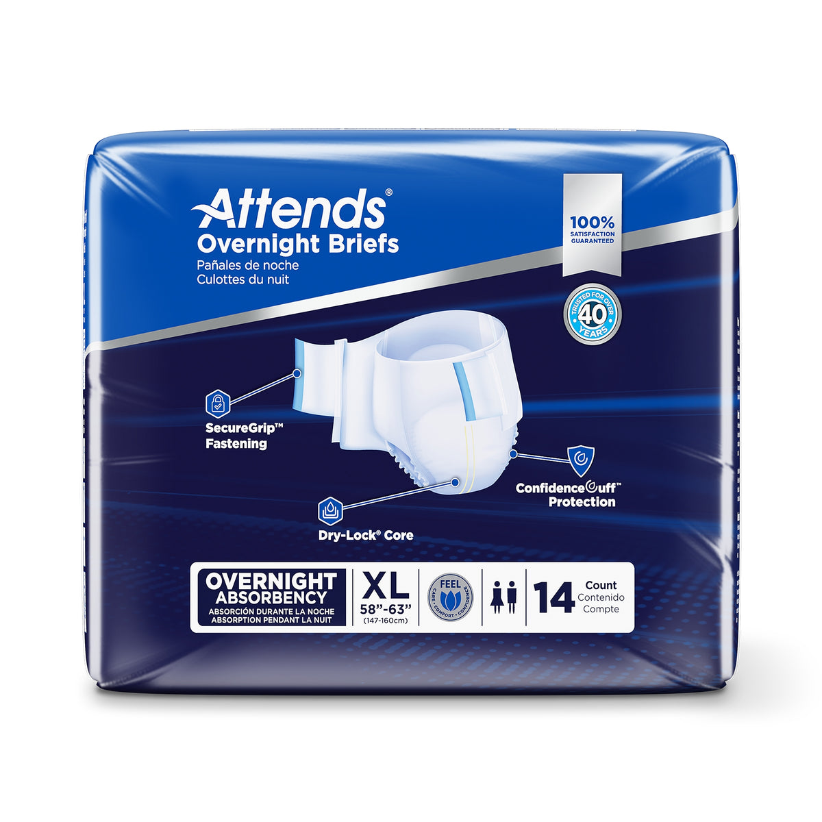Attends® Briefs with Overnight Protection, X-Large - Incontinence>Adult Briefs and Protective Undergarments - Attends Heal...