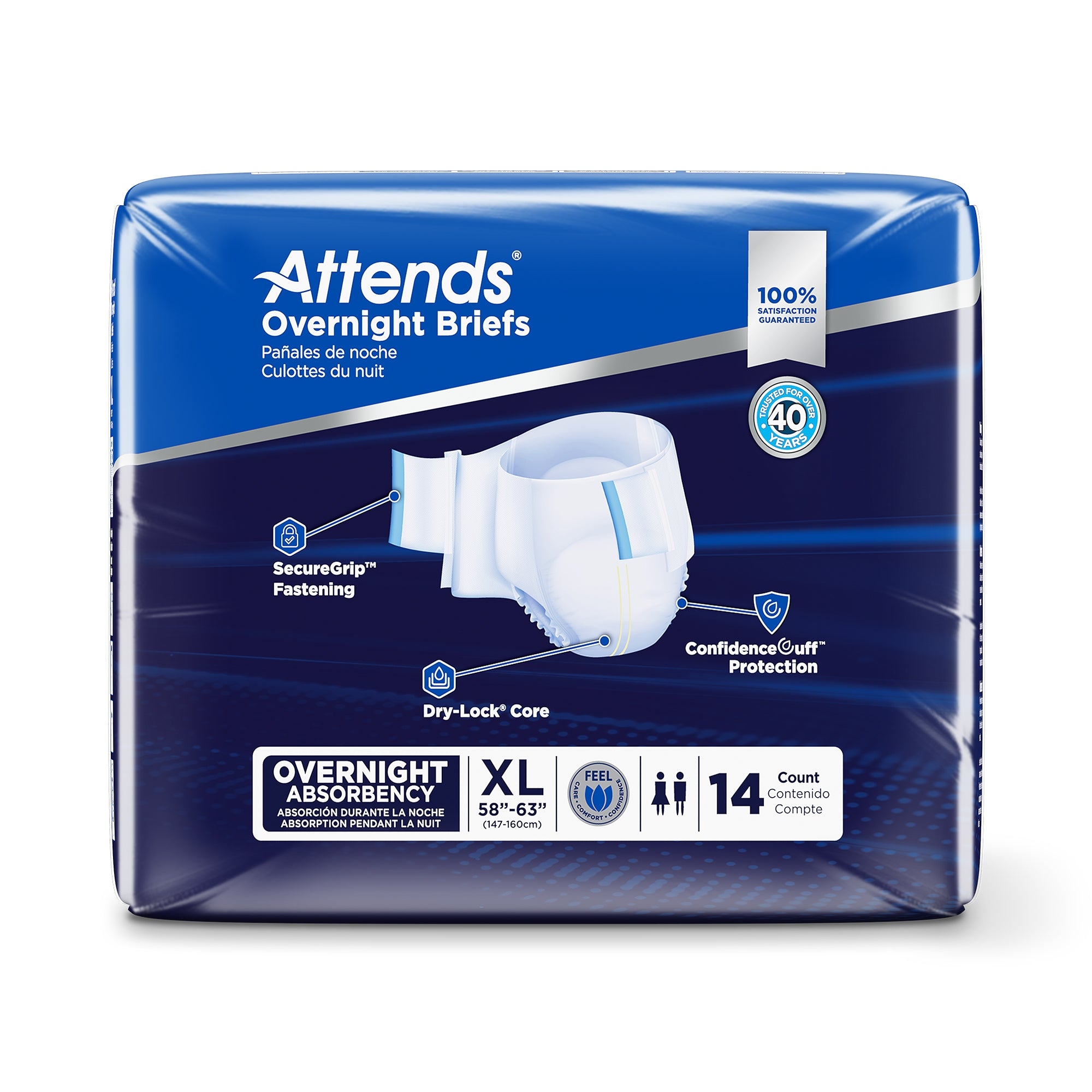 Attends® Briefs with Overnight Protection, X-Large - Incontinence>Adult Briefs and Protective Undergarments - Attends Heal...
