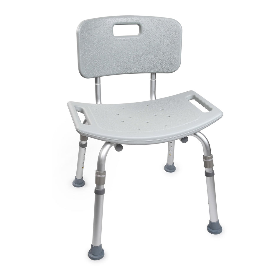 McKesson Removable Back Aluminum Bath Bench, 15 19 Inch, Gray-Bath Bench McKesson Without Arms Aluminum Frame Removable Backrest 19-1/4 Inch Seat Width 300 lbs. Weight Capacity