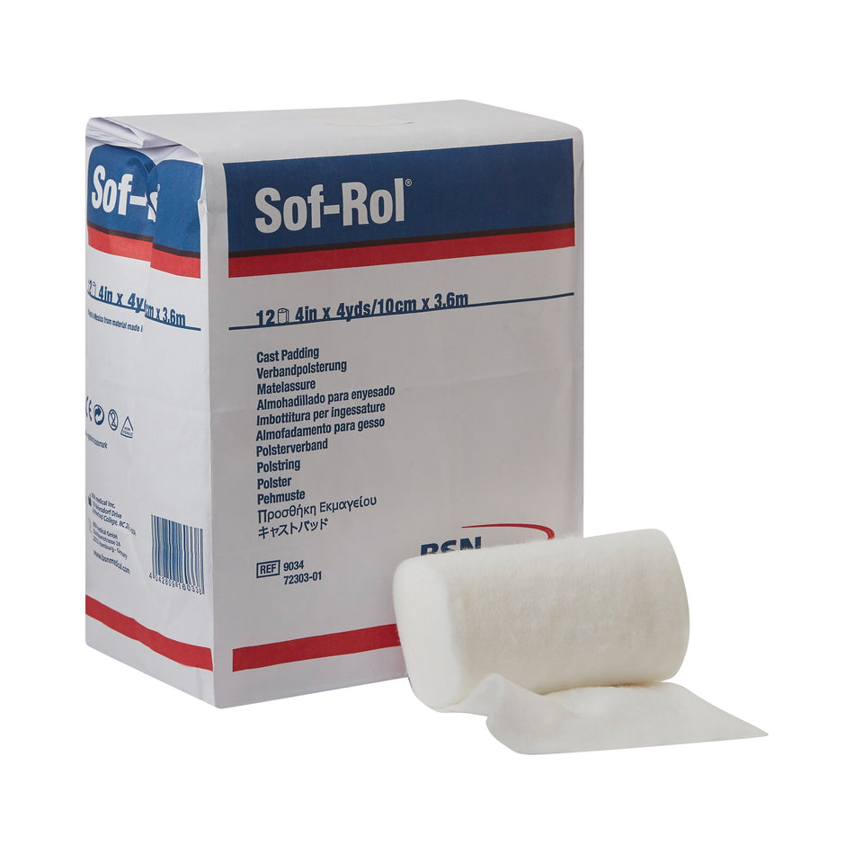 Sof-Rol White Rayon Undercast Cast Padding, 4 Inch x 4 Yard-Cast Padding Undercast Sof-Rol 4 Inch X 4 Yard Rayon NonSterile