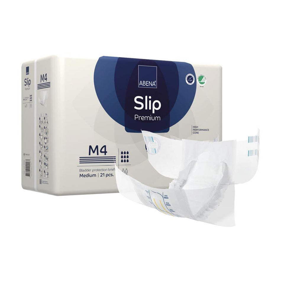 Abena Slip Premium M4 Incontinence Brief, Medium-Unisex Adult Incontinence Brief Abena Slip Premium M4 Medium Disposable Heavy Absorbency