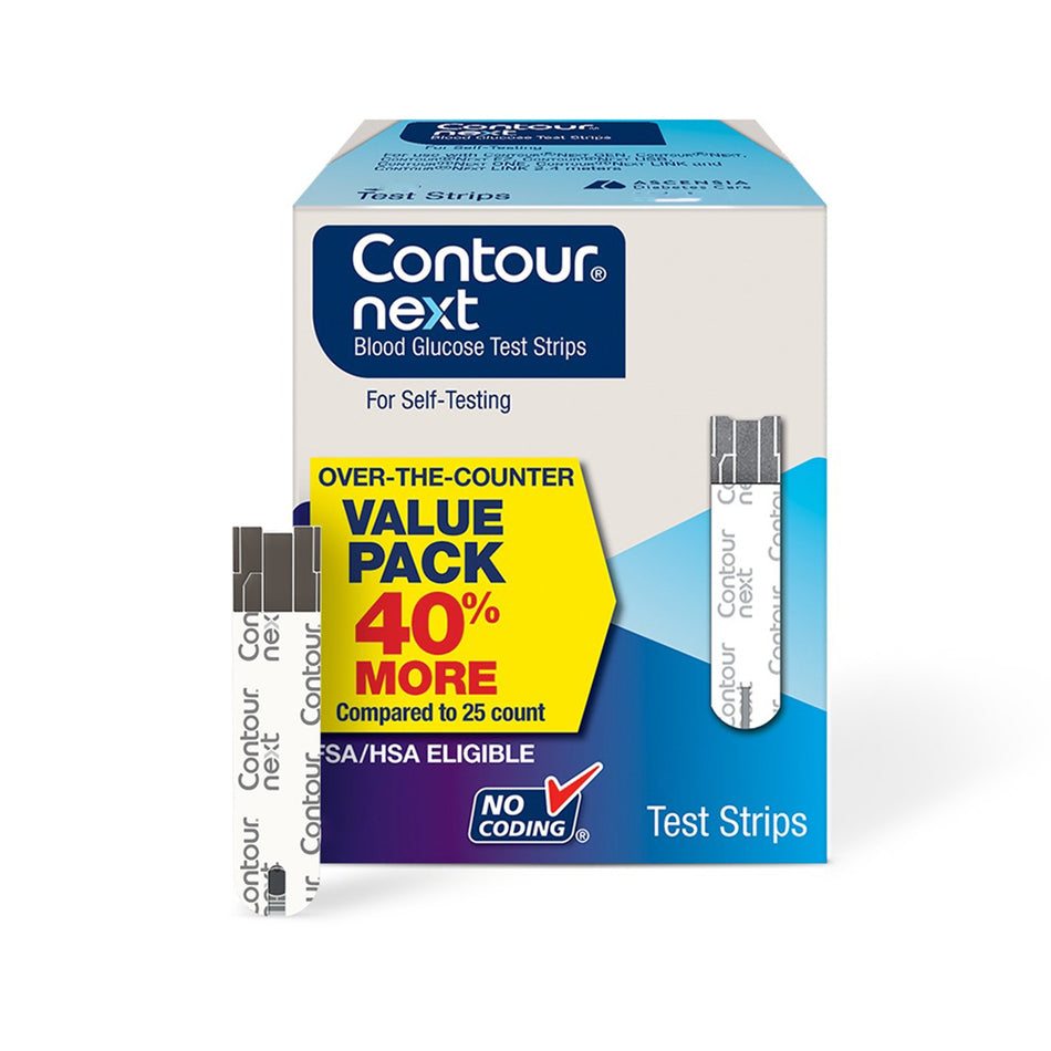 Contour Next Blood Glucose Test Strips-Blood Glucose Test Strips Ascensia Contour 50 Strips per Pack
