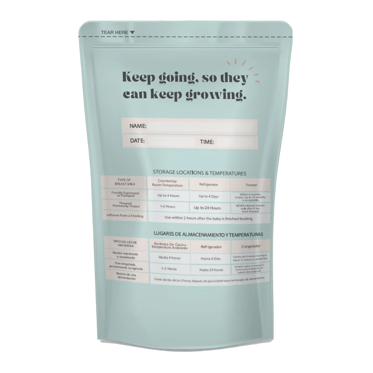 Breast Milk Storage Bag Zomee 8 oz. Food Grade Plastic Clear / Green - Nutritionals and Feeding Supplies>Feeding Supplies>...
