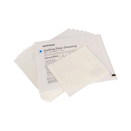 McKesson Gelling Fiber Wound Dressing, 4 x 4-3/4 Inch-Gelling Fiber Wound Dressing McKesson 4 X 4-3/4 Inch Rectangle Sterile