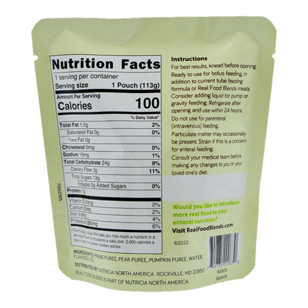 Tube Feeding Formula Real Food Blends® Mini Prunes / Pears / Pumpkin Flavor Liquid 4 oz. Pouch - Nutritionals and Feeding...
