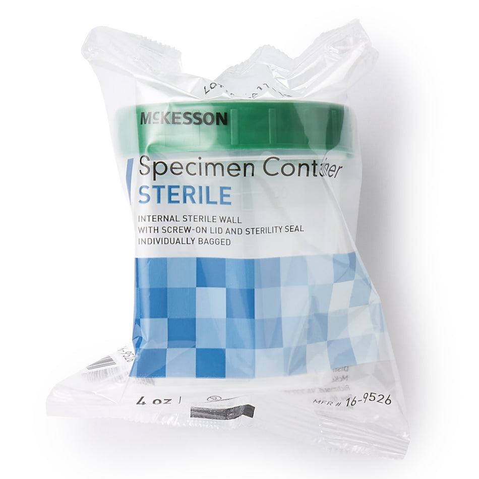 McKesson Specimen Container, 120 mL-Specimen Container McKesson 120 mL (4 oz.) Screw Cap Sterile