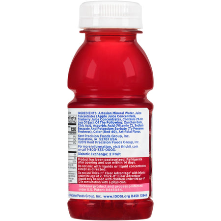 Thick-It Clear Advantage Nectar Consistency Cranberry Thickened Beverage, 8 oz. Bottle-Thickened Beverage Thick-It Clear Advantage 8 oz. Bottle Cranberry Flavor Liquid IDDSI Level 2 Mildly Thick