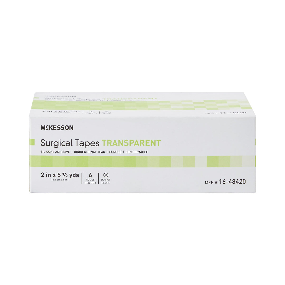 McKesson Silicone Medical Tape, 2 Inch x 5-1/2 Yard, Transparent-Medical Tape McKesson Transparent 2 Inch X 5-1/2 Yard Plastic / Silicone NonSterile